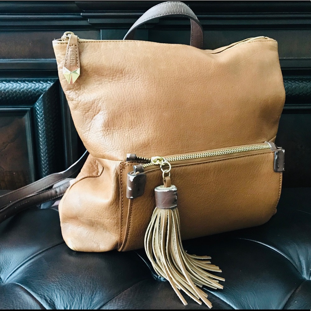 Perlina Leather Backpack with Tassel